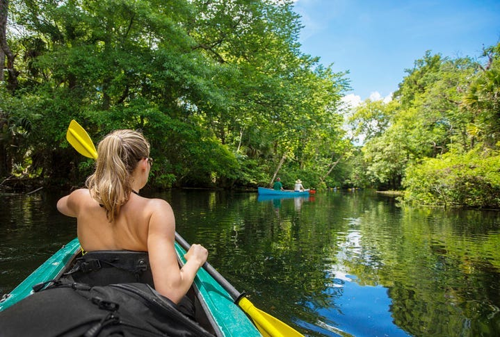 Woman in a kayak