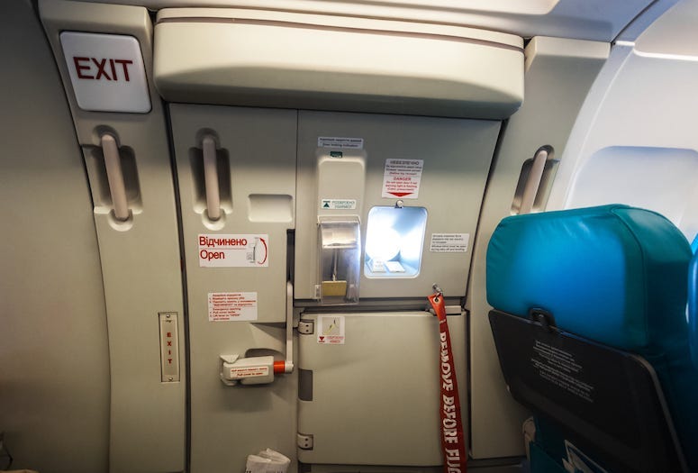 Airplane, Plane, Emergency Exit, Door