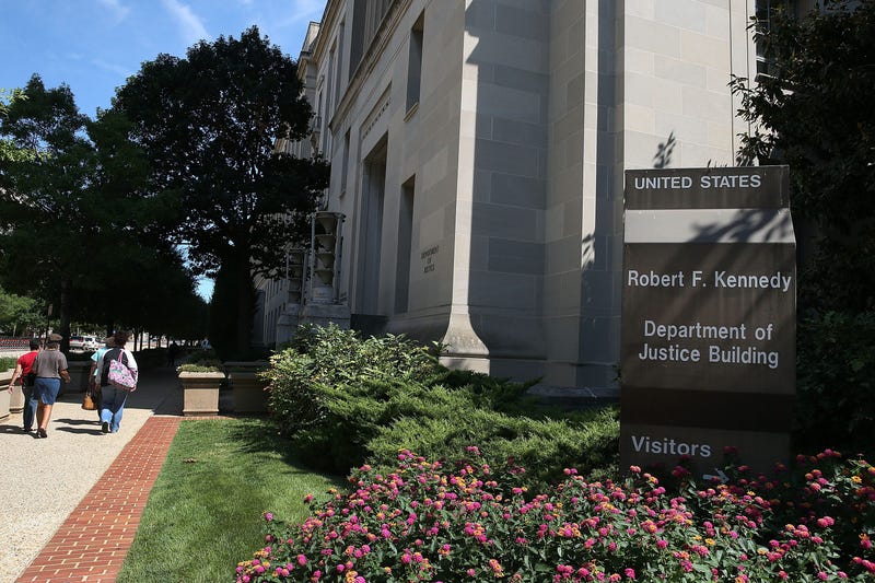 The US Department of Justice is seen August 21, 2015 in Washington, DC.