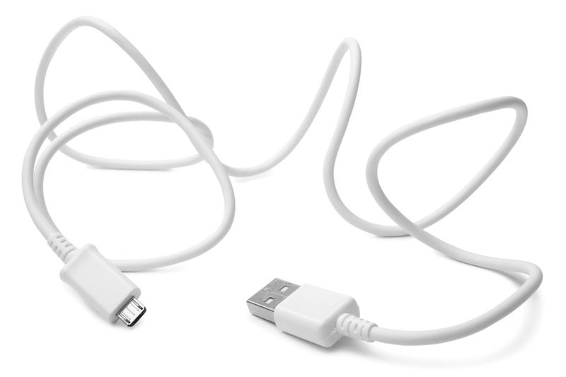 white phone charging cord
