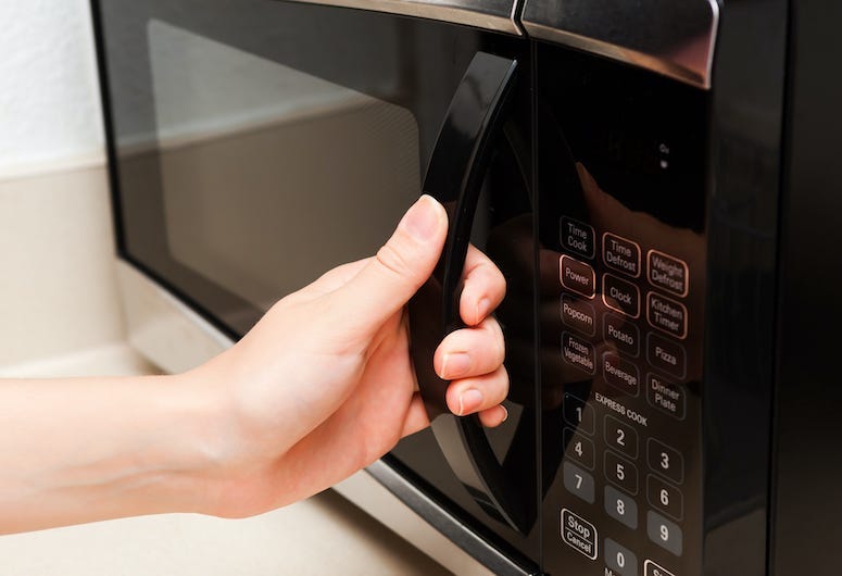 Hand, Microwave, Kitchen