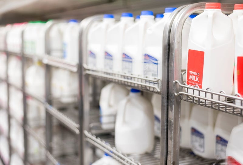 Milk in a grocery store
