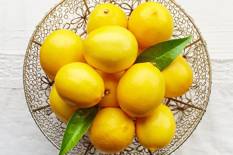 Bowl of Lemons, Fresh, Ripe
