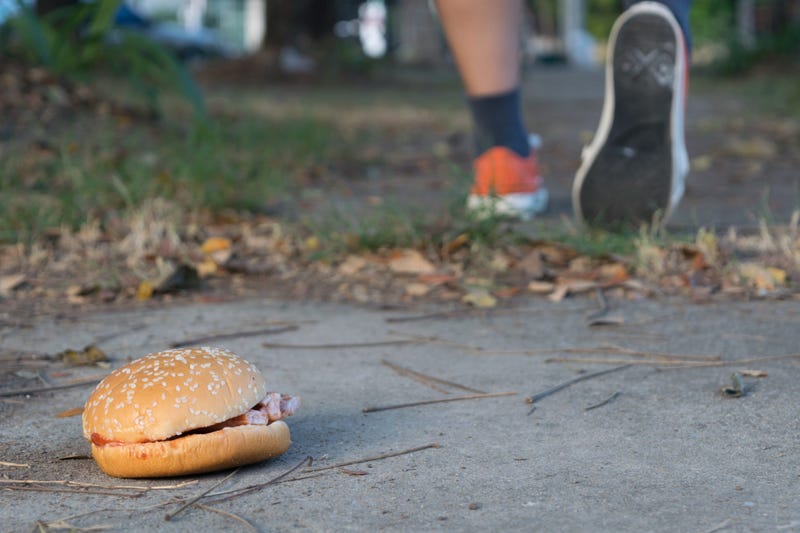 Person Running From Burger 