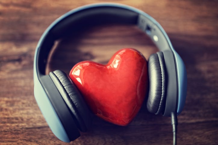 headphones, heart
