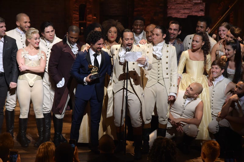 The original cast of Hamilton performs at the Grammy Awards