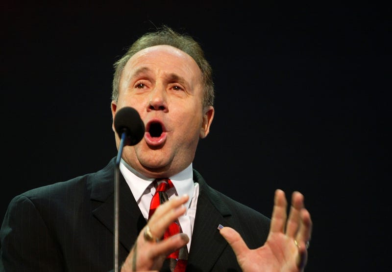 Michael Reagan introduces a tribute to his father, former U.S. President Ronald Reagan, on night three of the Republican National Convention September 1, 2004 at Madison Square Garden in New York City.