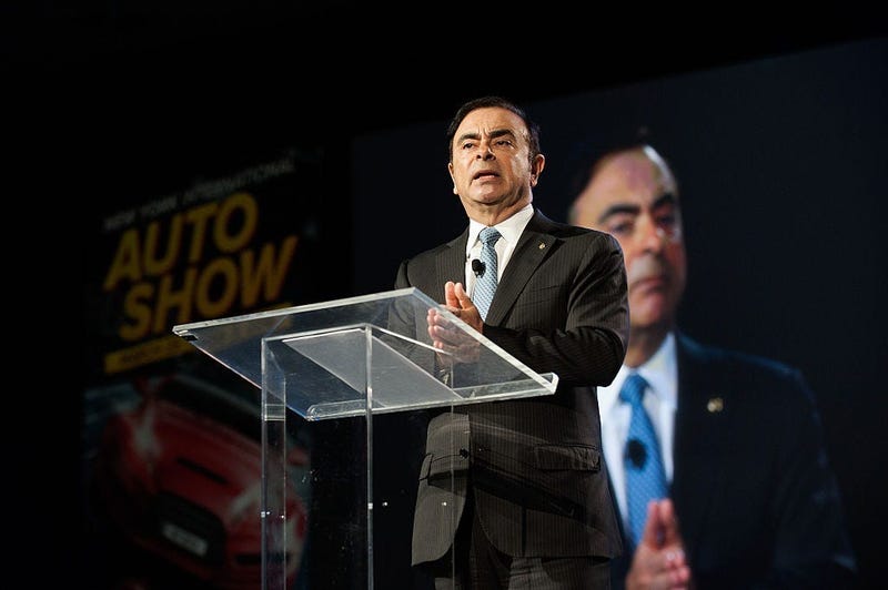 Nissan CEO Carlos Ghosn speaks during the beginning of the New York International Auto Show&apos;s press day at the Javits Center on March 23, 2016 in New York, NY. 