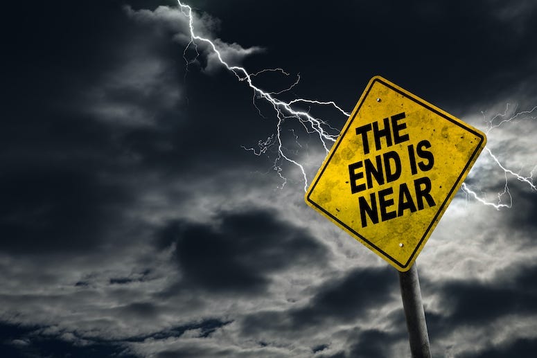 End is Near, Sign, Lightning, Storm