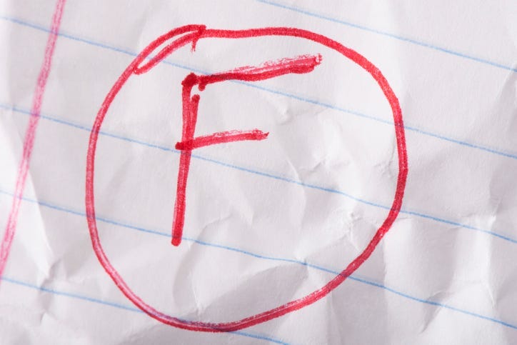 Bad grades. 