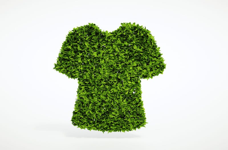 Sustainable clothing: T-shirt made from green leaves