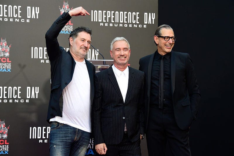 Harald Kloser, Roland Emmerich, and Jeff Goldblum