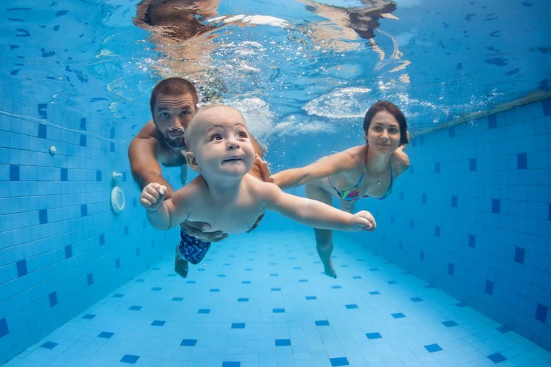 Family in Pool
