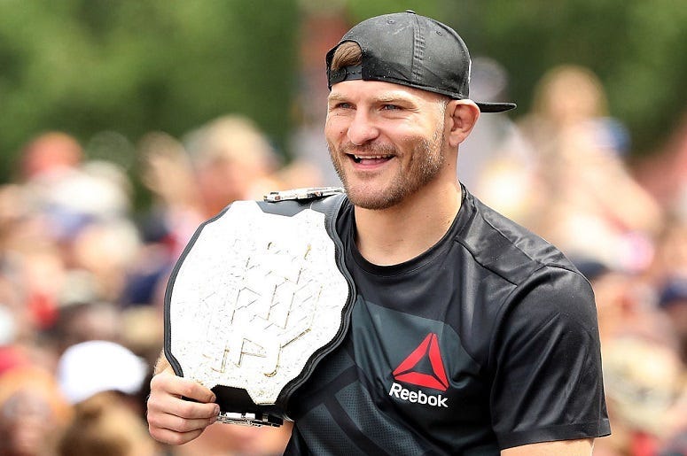 Stipe Miocic during the Cleveland Cavaliers 2016 NBA Championship victory parade