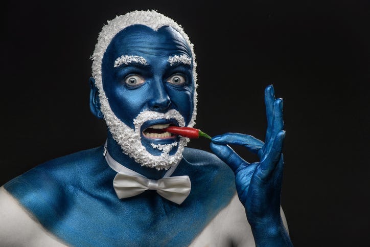 blue man