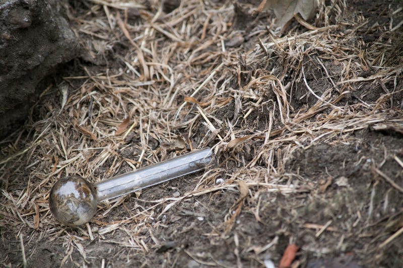 Discarded crack pipe