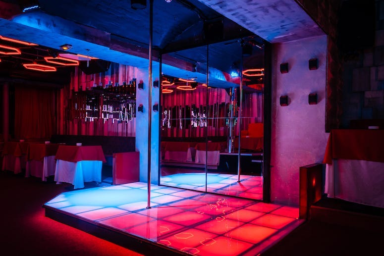 Night Club, Interior, Strip Club, Dancing, Pole, Pole Dancing
