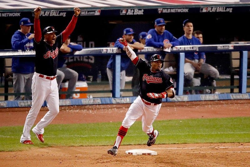 Indians Rajai Davis hits game tying 2 run home run in World Series Game 7