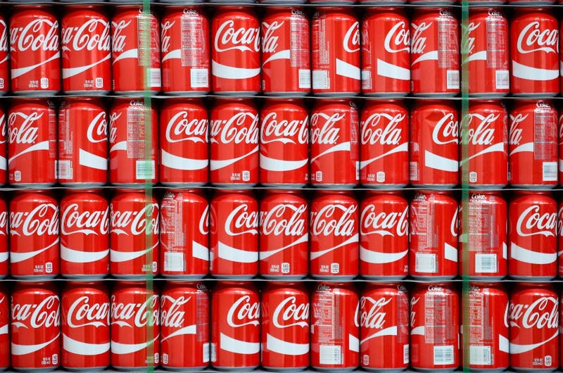 Cans of Coca-Cola