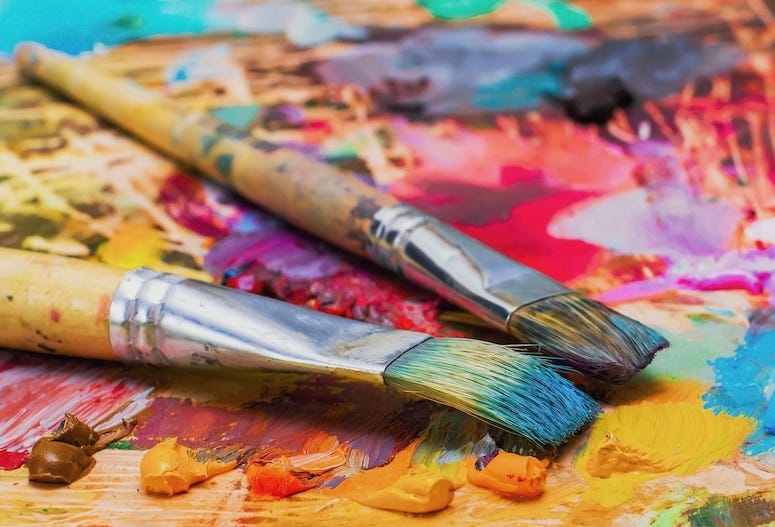Paint, Brushes, Palette, Oil Paint
