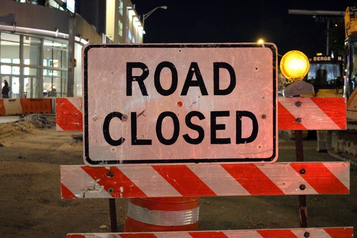 Road Closed Sign