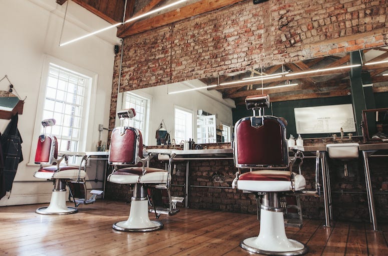 Hair Salon, Barbershop, Empty Chairs, Retro