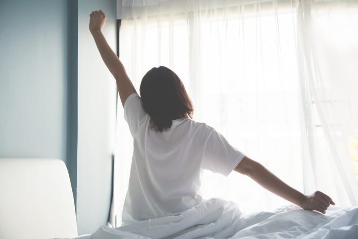 waking up
