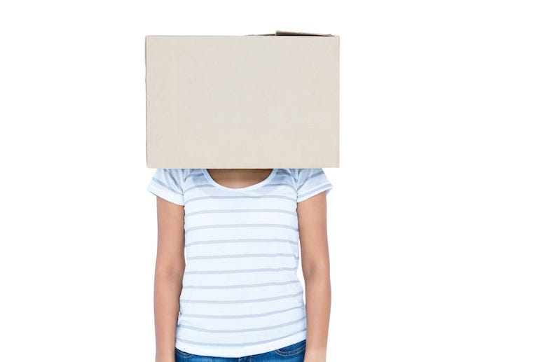 Cardboard Box, Human, Head, Woman