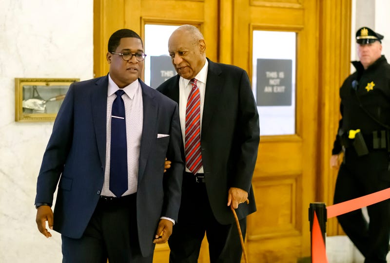 NORRISTOWN, PA - JUNE 7: Actor Bill Cosby (C) and aide Andrew Wyatt (L) arrive for Cosby's trial on sexual assault charges at the Montgomery County Courthouse on June 7, 2017 in Norristown, Pennsylvania. A former Temple University employee alleges that th