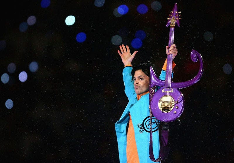Prince performs during the "Pepsi Halftime Show" at Super Bowl XLI