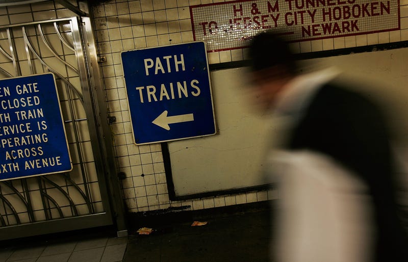 A man walks to the World Trade Center PATH train station platforms May 14, 2007 in New York City.