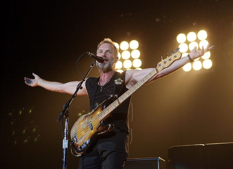 LAS VEGAS - MAY 23: Singer/bassist Sting of The Police performs at the MGM Grand Garden Arena May 23, 2008 in Las Vegas, Nevada. (Photo by Ethan Miller/Getty Images)