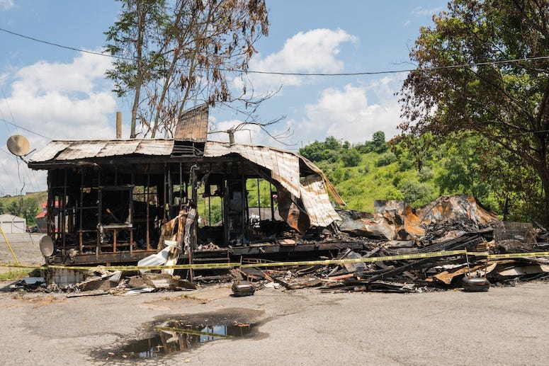 Burned, Wooden Frame Home, Fire, Ashes