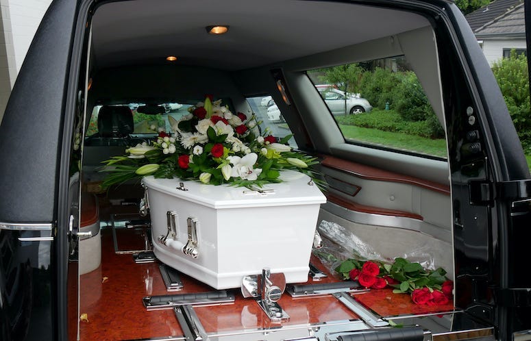 Casket, Coffin, Hearse, Trunk Open