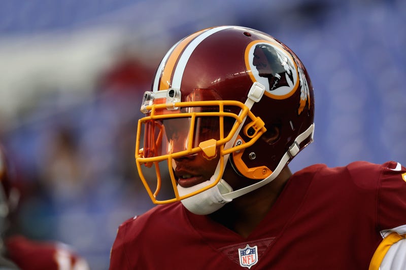 Terrelle Pryor of the Washington Redskins warms up before the start of a preseason game.