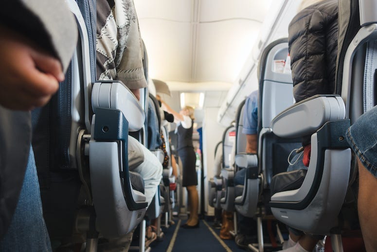 Cabin Aisle, Flight Attendant, Airplane Cabin, Passengers