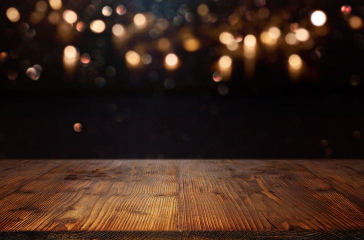 Christmas lights from a stage
