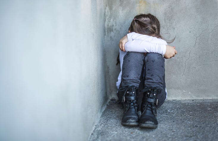 A girl being bullied.