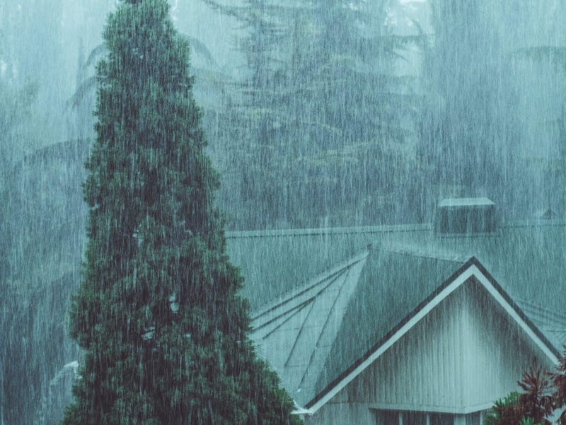 House in Rain Storm