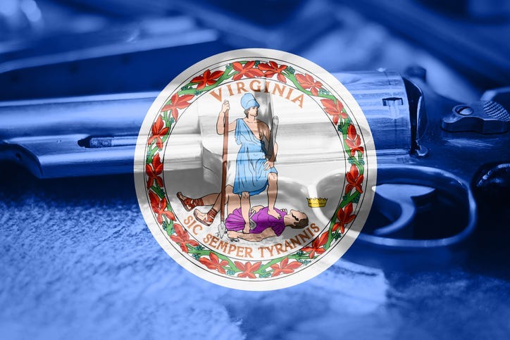 Virginia flag (U.S. state) Gun Control USA.