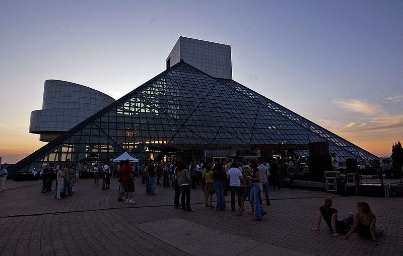 CLEVELAND - AUGUST 05: A general view of the Rock and Roll Hall of Fame and Museum as Chairlift performs on August 5, 2009 in Cleveland, Ohio. (Photo by Mike Lawrie/Getty Images)