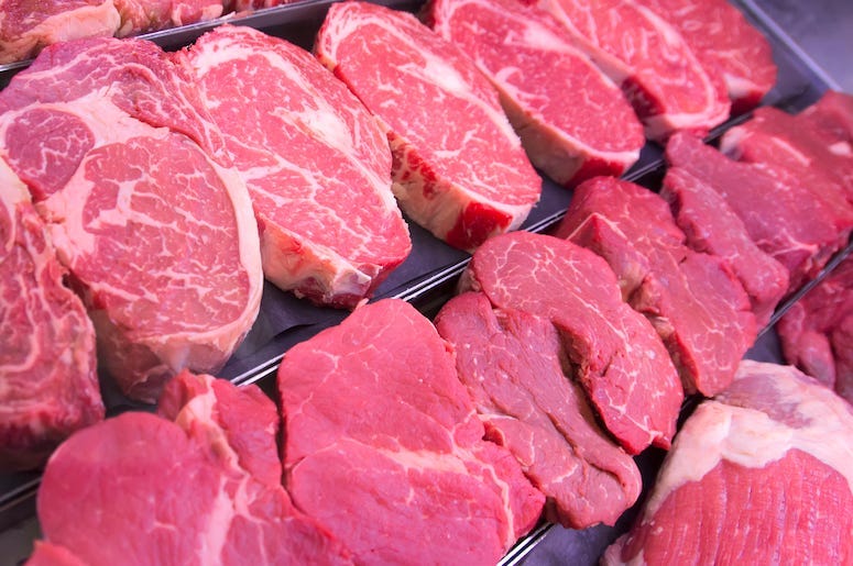 Raw Steaks, Tray