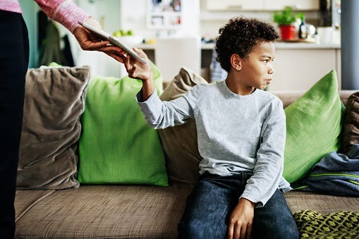 Father Punishes Son By Taking Tablet Off Him 