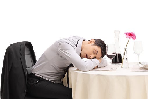 sleeping on table