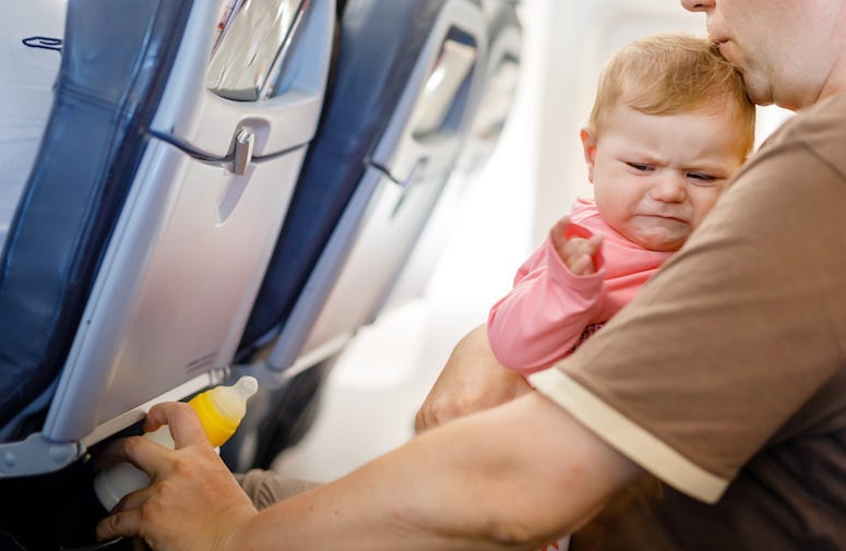 Baby, Father, Daughter, Airplane, Infant, Crying, Cabin, Vacation, Plane, Flying