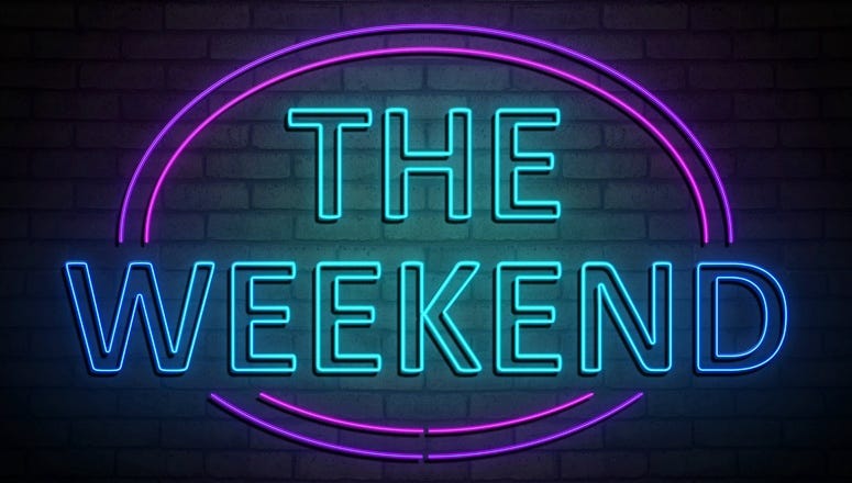 3d Illustration depicting an illuminated neon sign with a weekend concept.