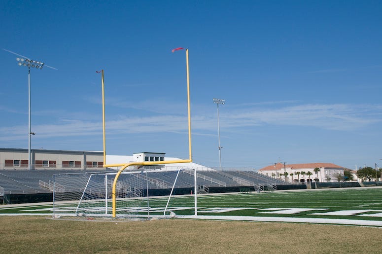Football Field, Stadium, Empty, Stands, High School