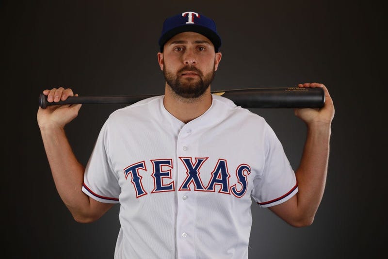 Joey Gallo #13 of the Texas Rangers poses during Texas Rangers Photo Day at the Surprise Stadium training facility on February 21, 2018 in Surprise, Arizona.