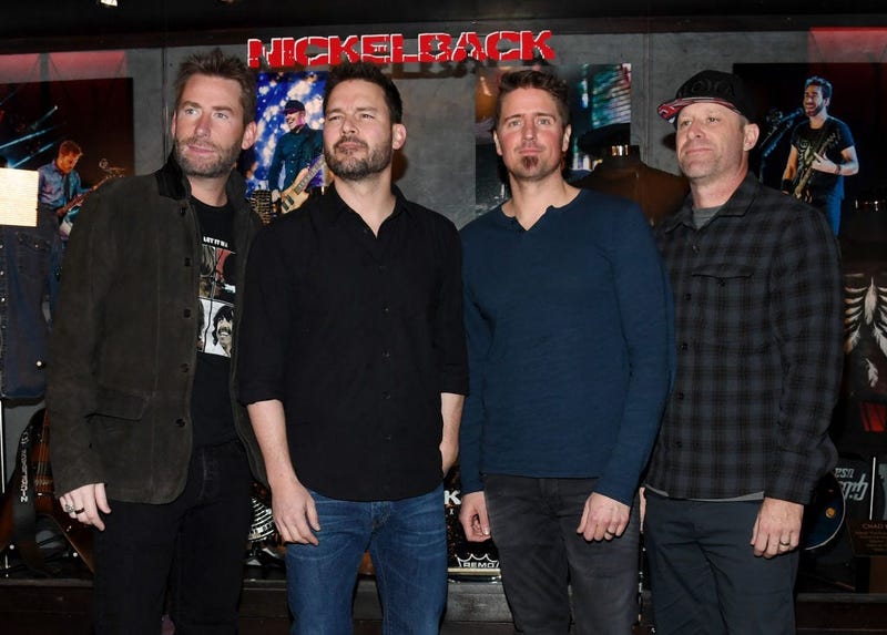 Nickelback attend a memorabilia case dedication ahead of the band's five-night "Feed the Machine" residency at The Joint inside the Hard Rock Hotel & Casino on February 22, 2018 in Las Vegas, Nevada.