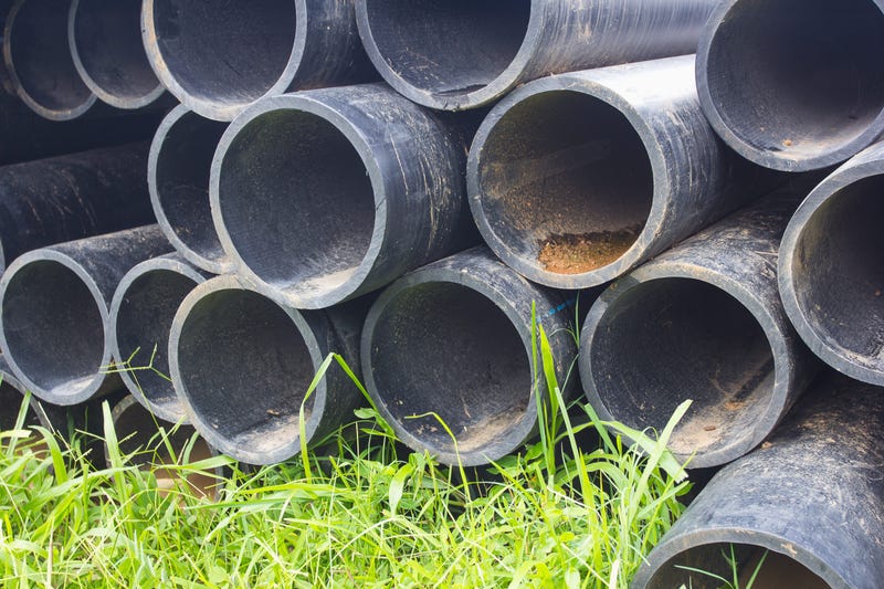 Pile of water pipes to carry water
